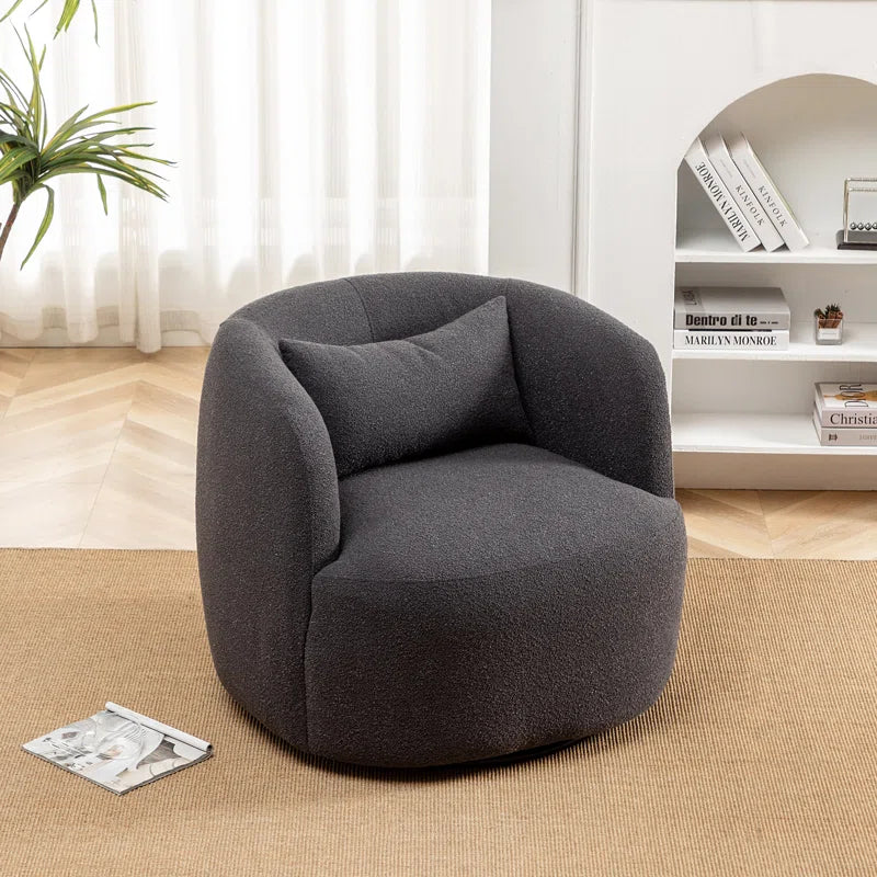 Sydney 34" Wide Boucle Upholstered Swivel Armchair