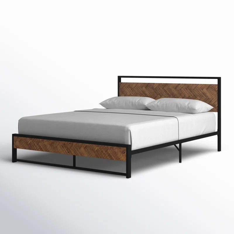 Danise Low Profile Metal Frame Platform Bed with Headboard