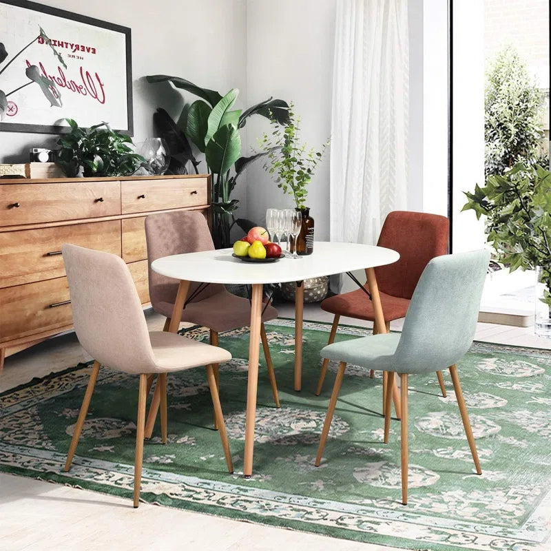 Conerly Oval 27.6" Dining Table Mid-Century Kitchen Table with Wood Tube Oval Top for Home Office