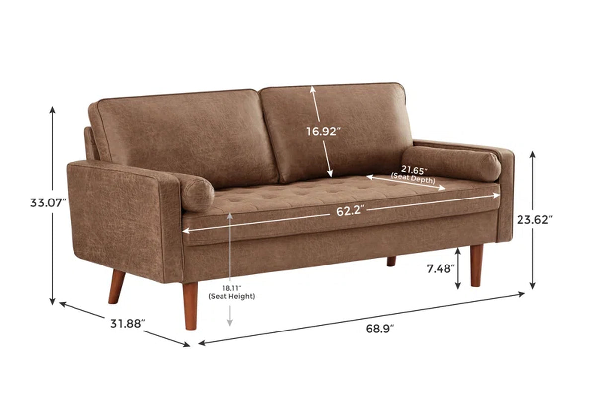 Shirlene 68.9'' Vegan Leather Loveseat