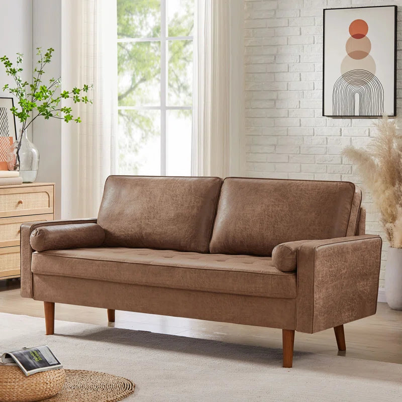 Shirlene 68.9'' Vegan Leather Loveseat