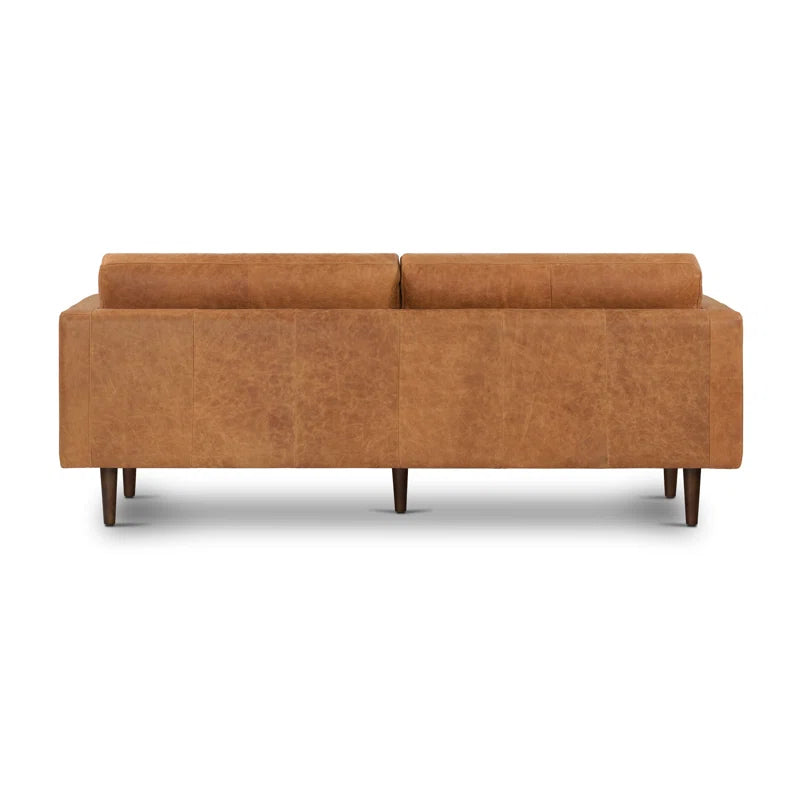 Bismarck 88.5'' Full-Grain Genuine Italian Leather Sofa