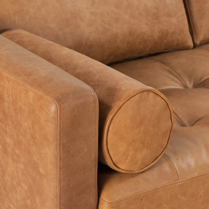 Bismarck 72'' Full-Grain Genuine Italian Leather Sofa