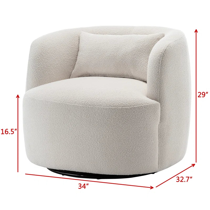 Sydney 34" Wide Boucle Upholstered Swivel Armchair