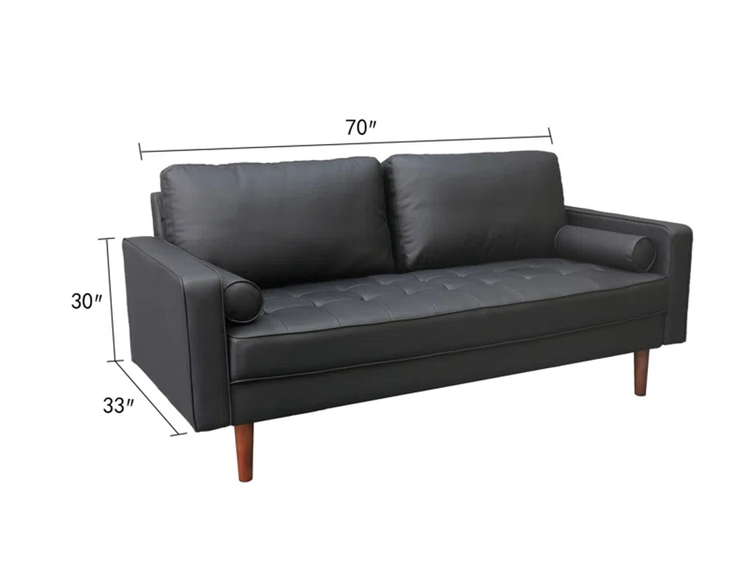 Bridgeview 70" Vegan Leather Square Arm Sofa