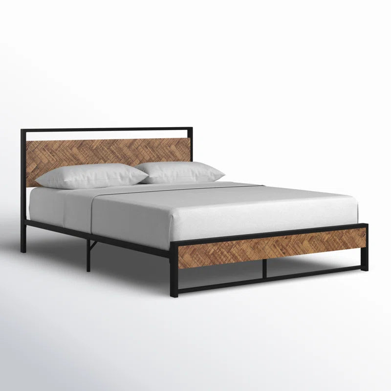 Danise Low Profile Metal Frame Platform Bed with Headboard