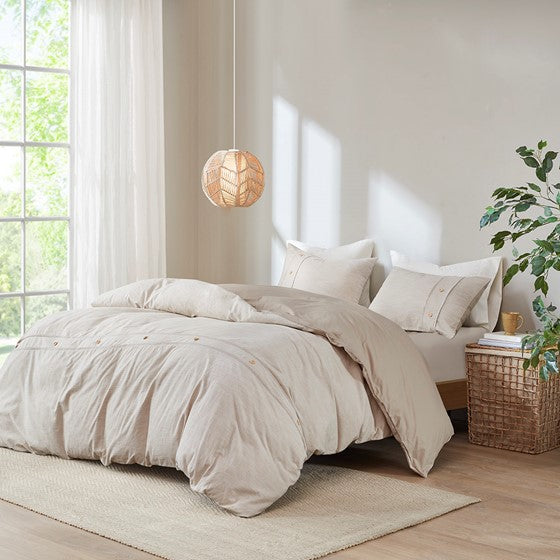 Flagstaff 3 Piece Organic Cotton Oversized Duvet Cover Set