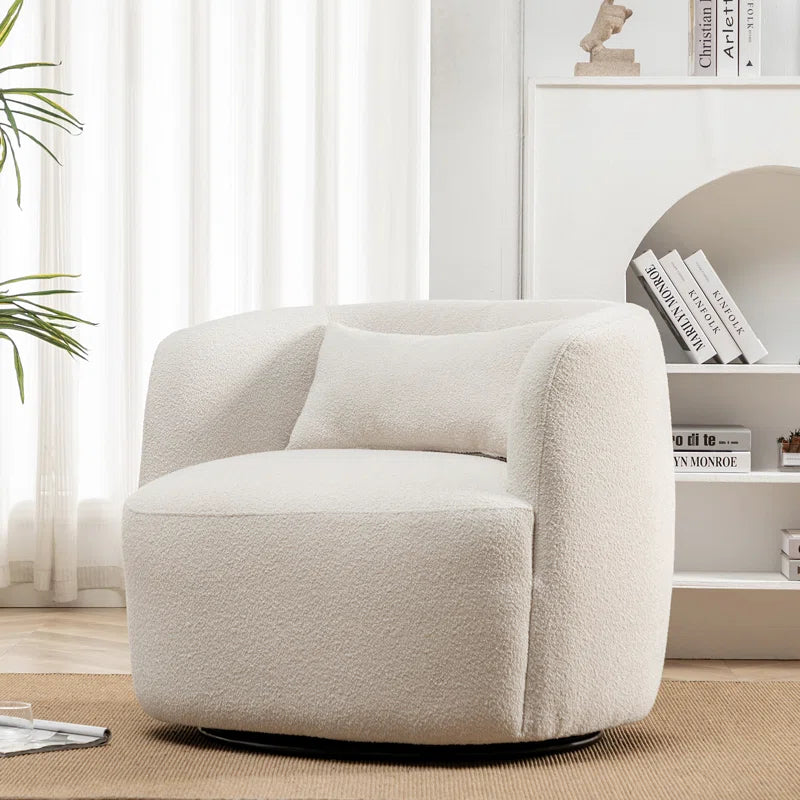 Sydney 34" Wide Boucle Upholstered Swivel Armchair