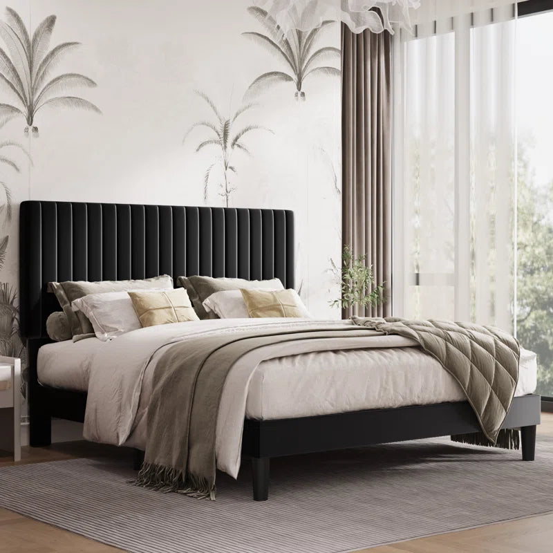 Dunphy Upholstered Platform Bed with Adjustable Headboard