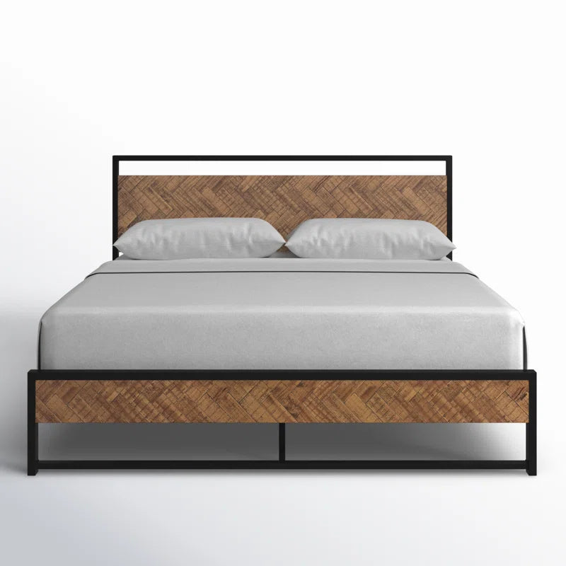 Danise Low Profile Metal Frame Platform Bed with Headboard