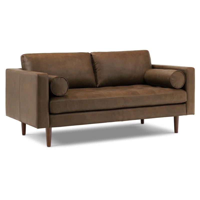 Bismarck 72'' Full-Grain Genuine Italian Leather Sofa