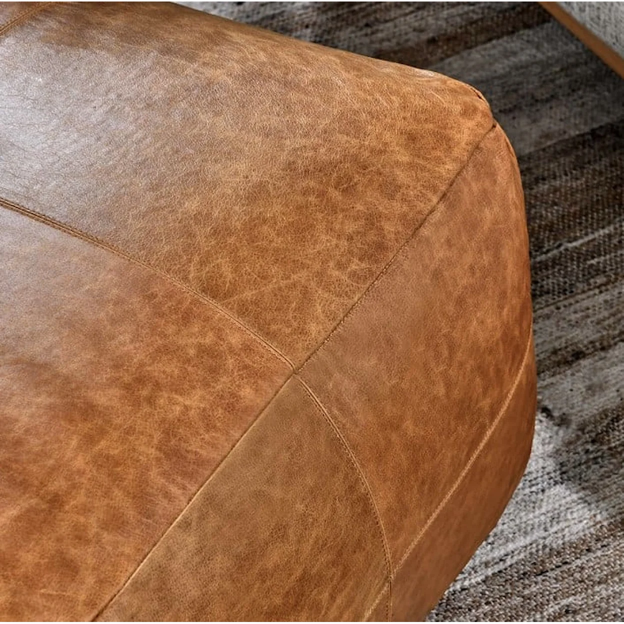 Leather Pouf