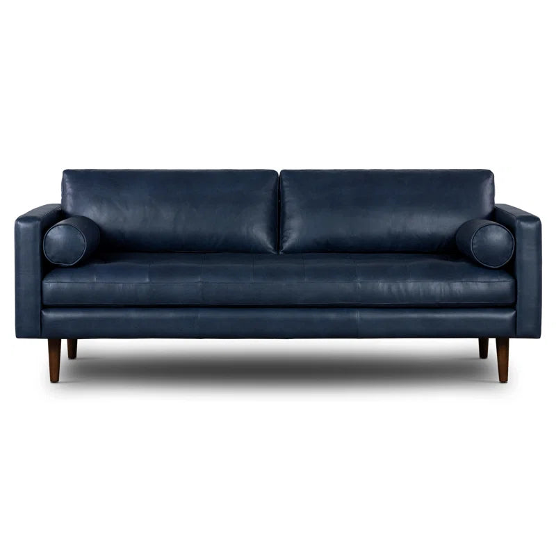 Bismarck 88.5'' Full-Grain Genuine Italian Leather Sofa