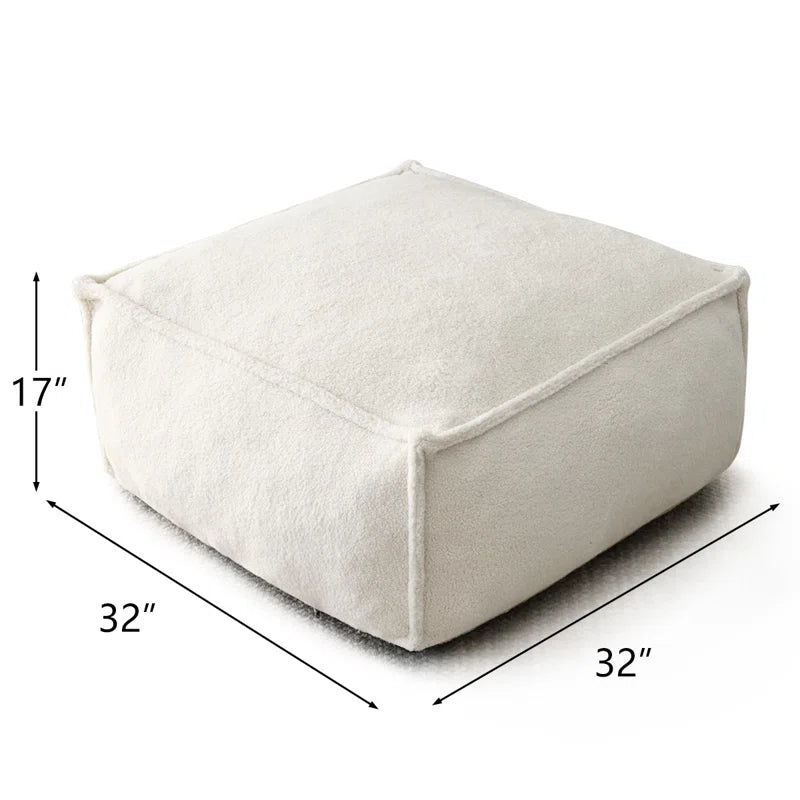 Mancel 32"X 32" Boucle Upholstered Pouf