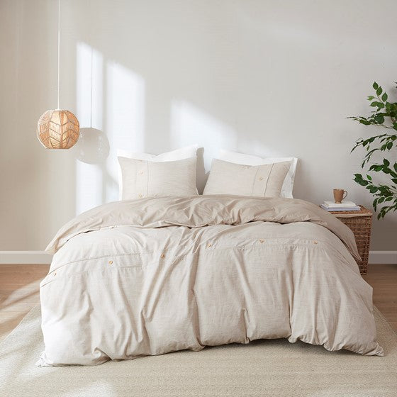 Flagstaff 3 Piece Organic Cotton Oversized Duvet Cover Set