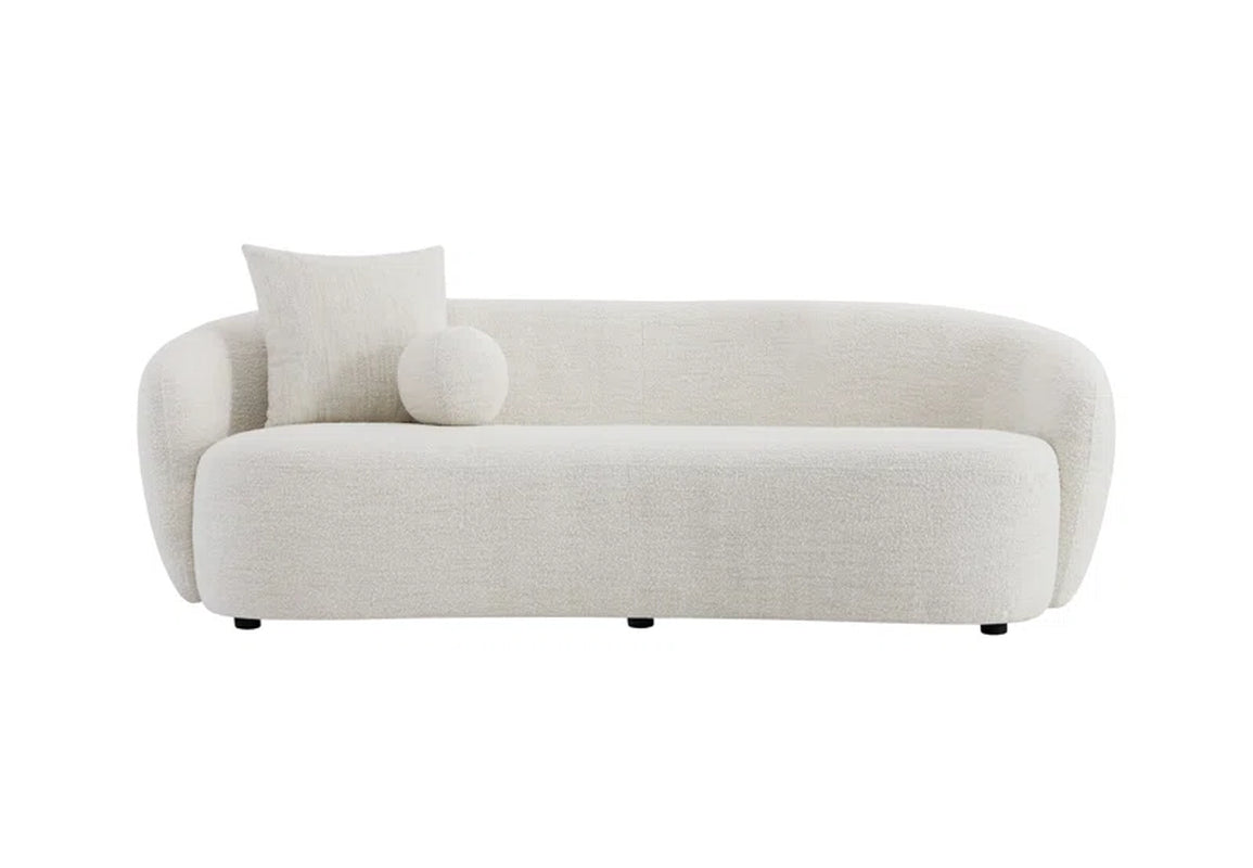 Heidemaria 89'' Boucle Upholstered Curved Sofa