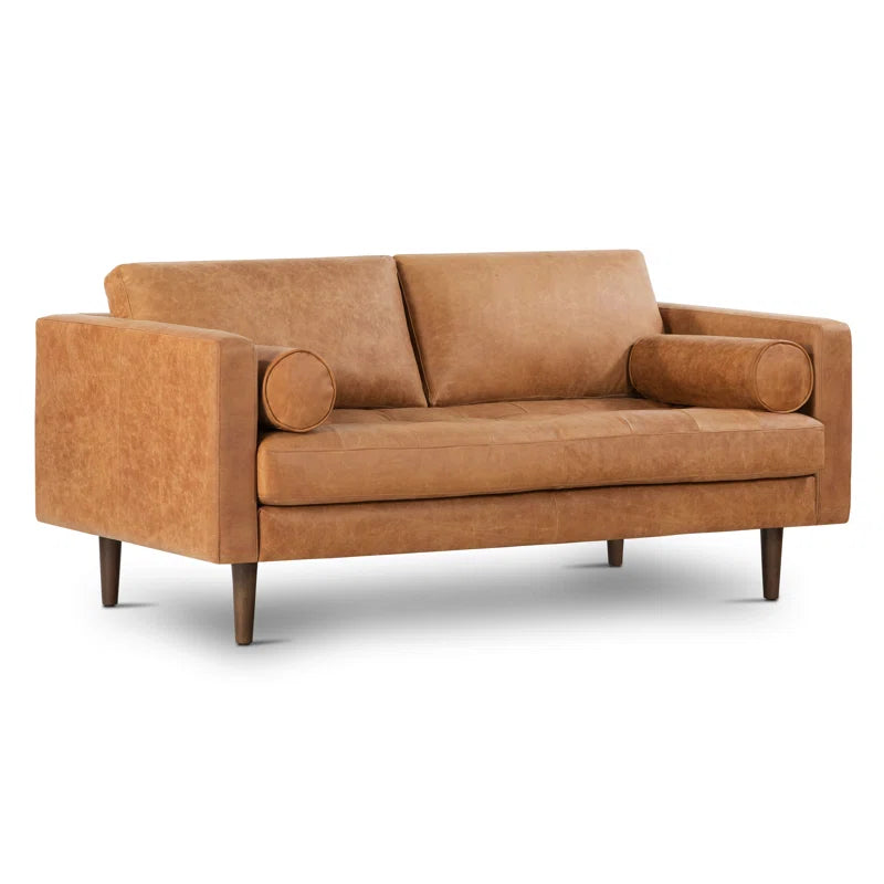 Bismarck 72'' Full-Grain Genuine Italian Leather Sofa