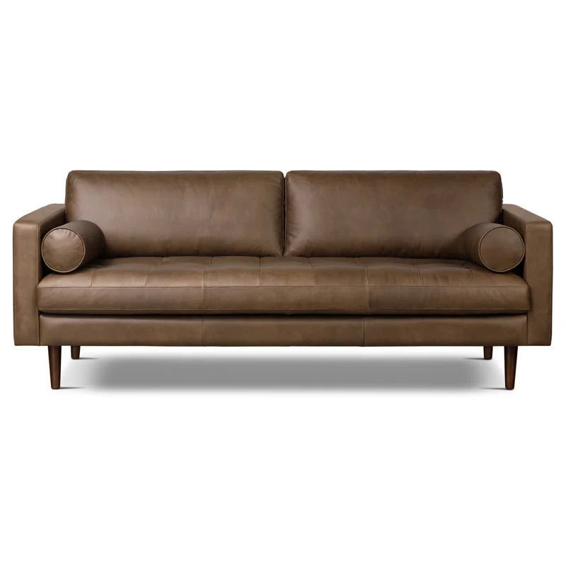 Bismarck 88.5'' Full-Grain Genuine Italian Leather Sofa