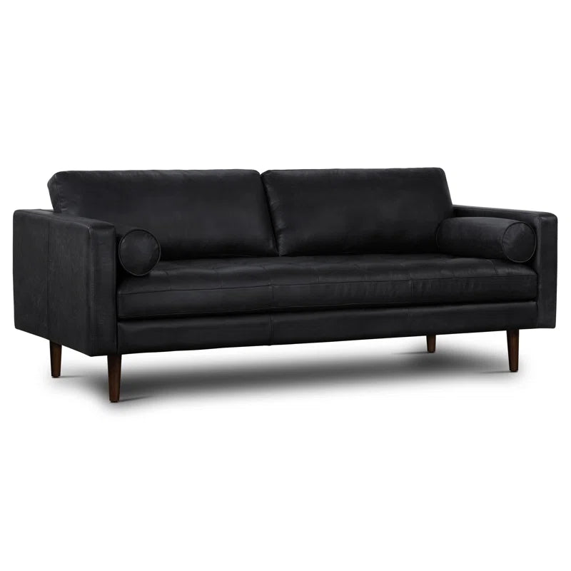 Bismarck 88.5'' Full-Grain Genuine Italian Leather Sofa