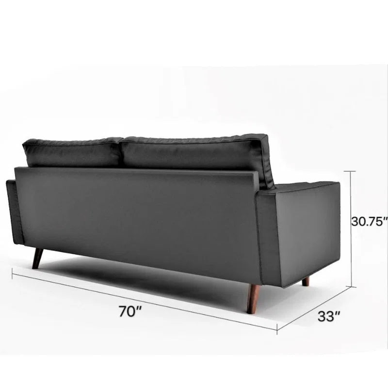 Bridgeview 70" Vegan Leather Square Arm Sofa