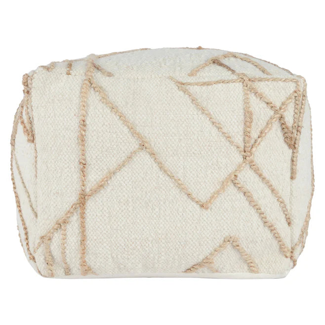 Sintra Ivory/Natural Pouf