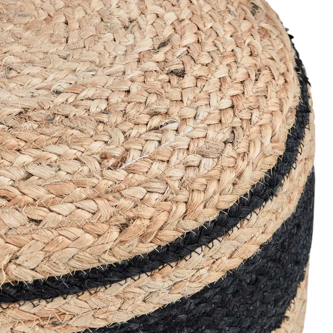 Faro Jute Natural/Black Pouf