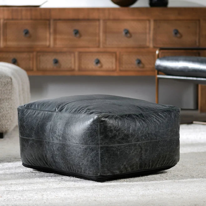 Leather Pouf