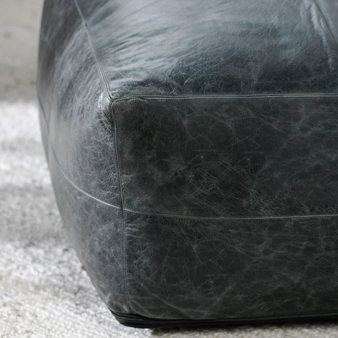 Leather Pouf