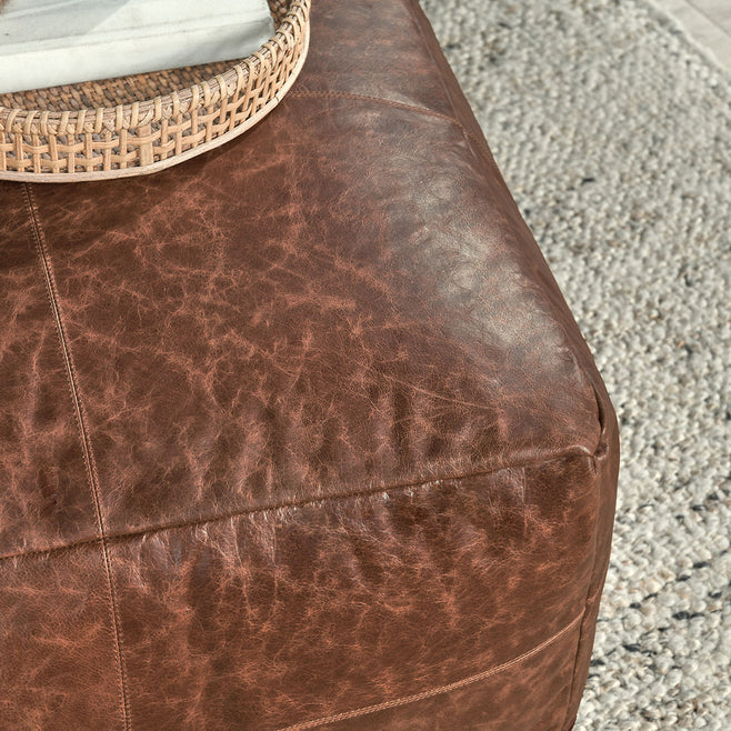 Leather Pouf